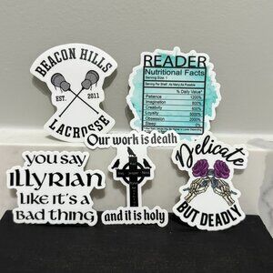 Set of 5 Vinyl Bookish Stickers